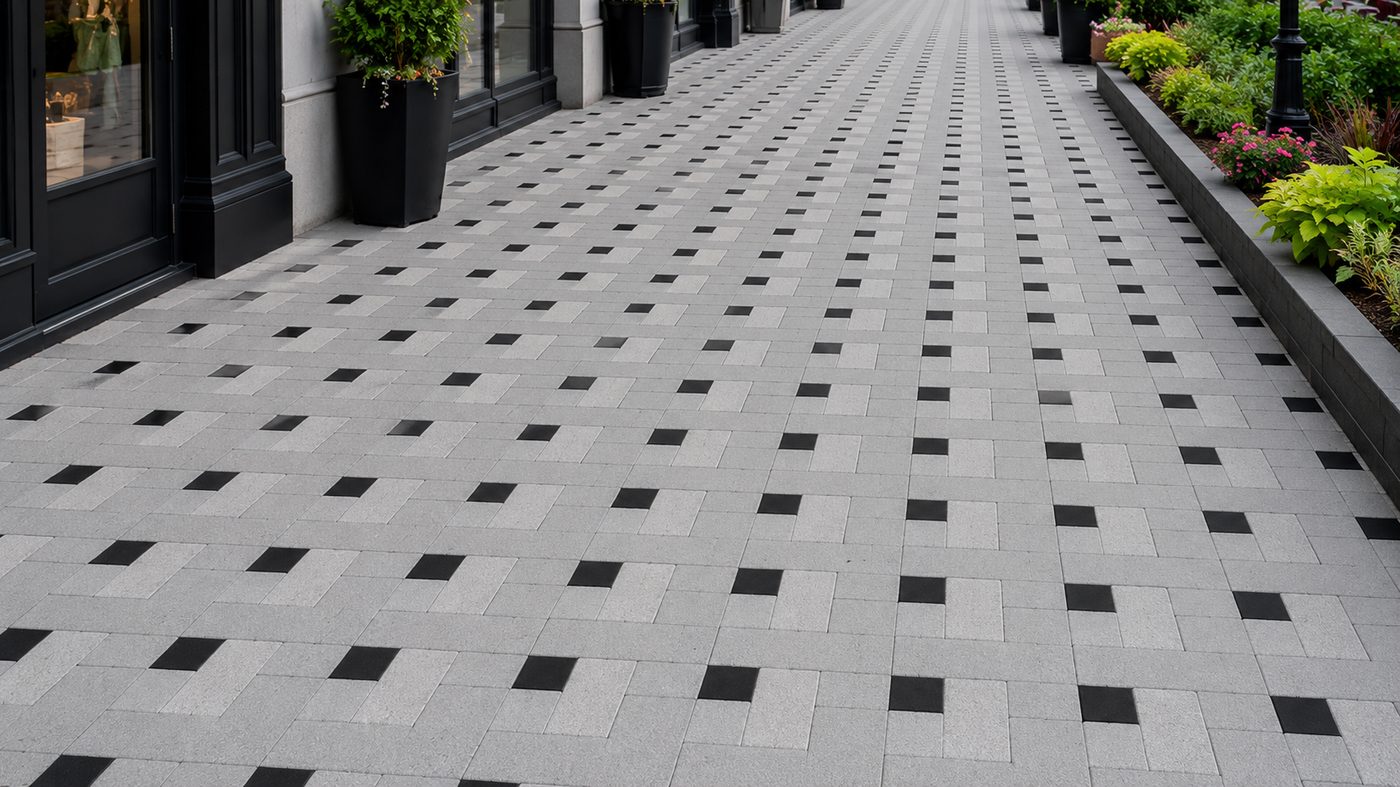 Rectangular paver laying design