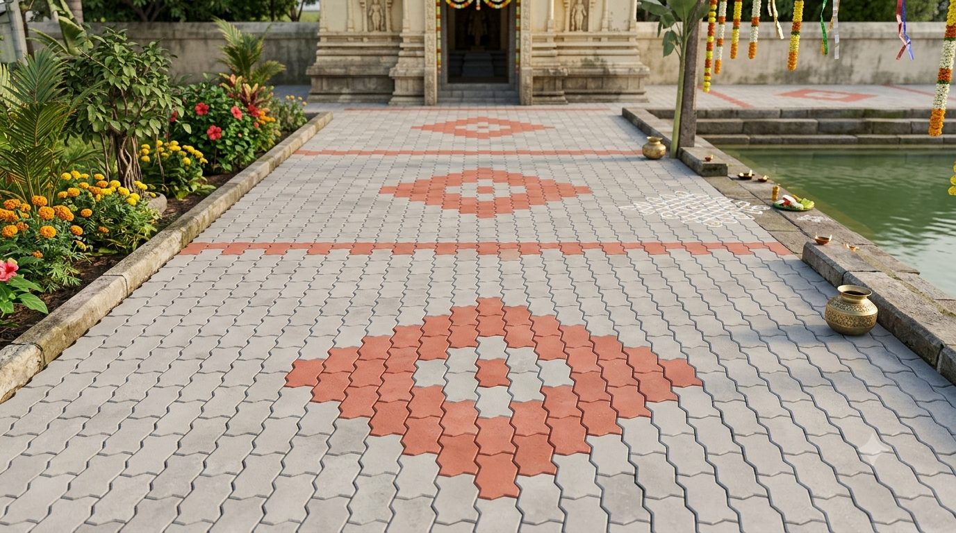 Zig-Zag paver driveway with diamond accent